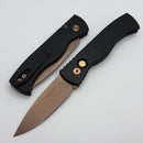 Pro-Tech TR-2 Tactical Response 2 Black Handles & Rose Gold MagnaCut T203-RG