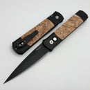 Pro-Tech Godfather Black Handles w/ Maple Burl Inlays & DLC 154-CM Blade 906