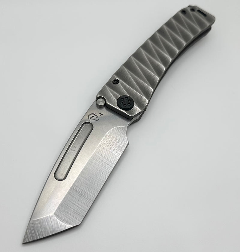 Medford Marauder H Bead Blast Lightning Handles w/ Black Hardware & S45VN Tumbled Tanto