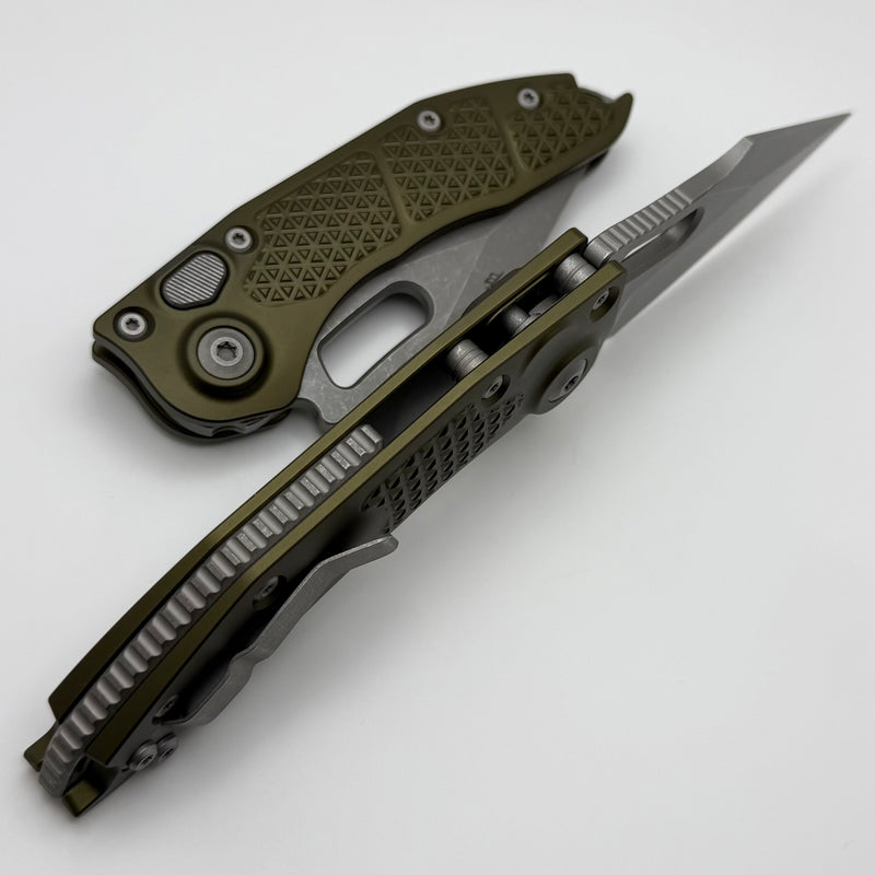 Microtech Borka Stitch Auto w/ OD Green Handles & Apocalyptic M390 169