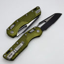 Microtech Knives MSI RAM LOK OD Green Aluminum Frag Handles & Part Serrated Two Tone Black M390MK 210-2FROD