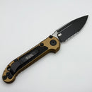 Grenade Blem Microtech Knives LUDT Gen III Black Partial Serrated S/E w/ Tan Handle 1135-2TA