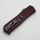 Medford Knife Merc-1 OTF Dagger S45 Tumbled D/E & Red Aluminum Handle w/ Flamed Clip