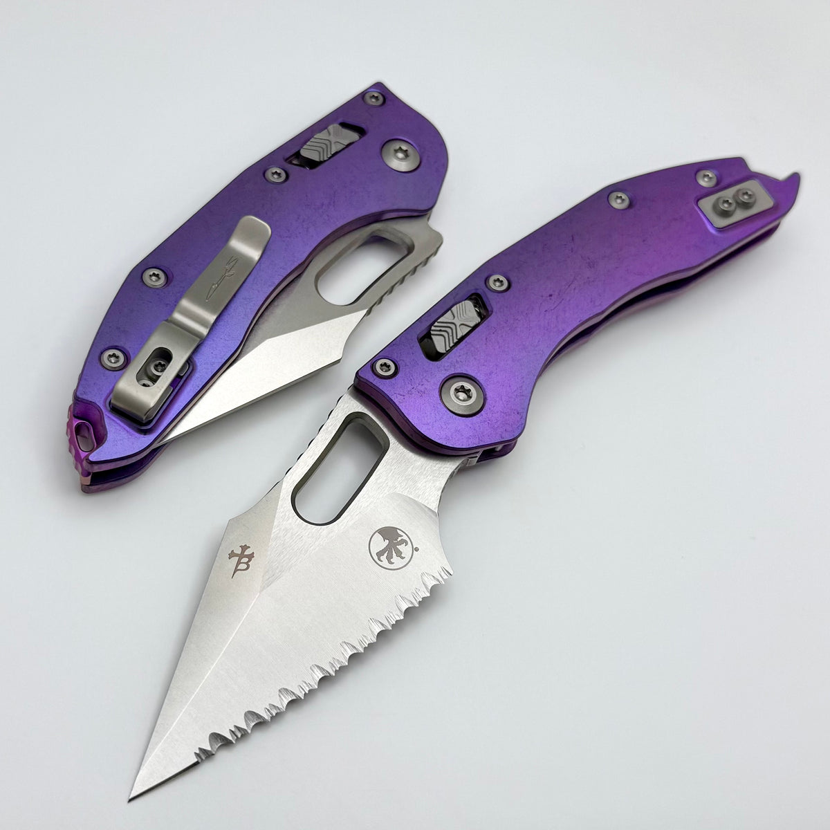 Microtech Marfione Select Manual Stitch RAM LOK Purple Haze Frag Titan