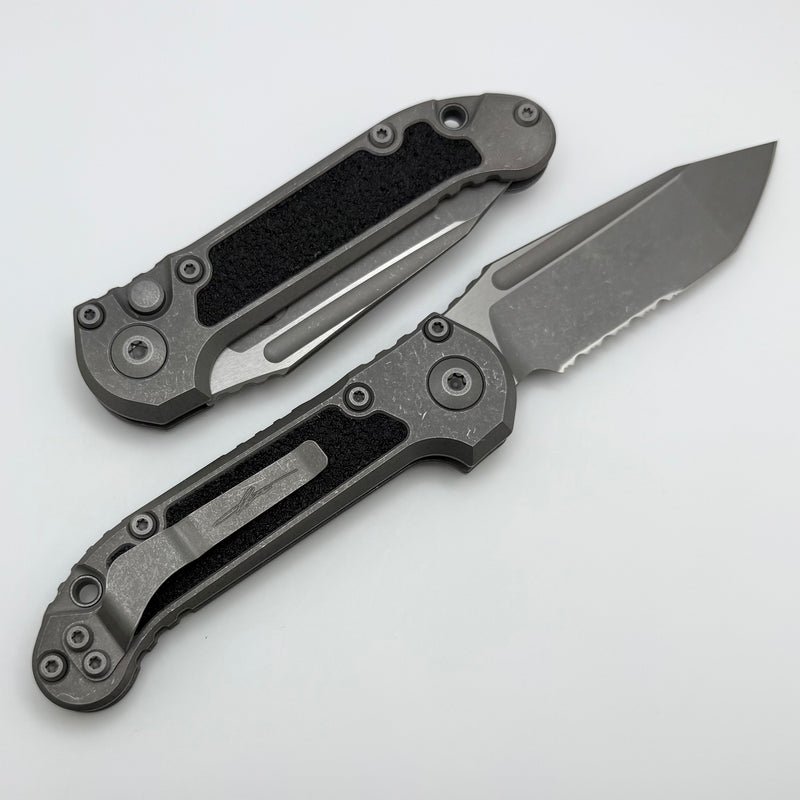 Microtech Knives LUDT Gen III Partial Serrated Apocalyptic Tanto & Titanium Handles w/ Textured Inlays 1136-11APMS2