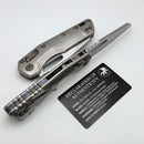 Microtech Marfione Select MSI RAM LOK Titanium Handles w/ Double Vapor Blast & Flamed Accents & Full Serrated Stonewash M390MK 210-12MS4