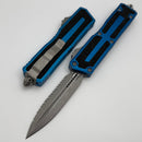 Microtech Scarab 2 Gen 3 D/E Apocalyptic Full Serrated w/ Blue Handle 1280-12APBL