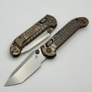 Marfione Select Microtech LUDT Ram-Lok w/ Flamed Frag Titanium Handles w/ Bronze Accents & Stonewash Tanto 1136RL-10FRMS3