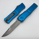 Microtech Knives Combat Troodon Gen III Apocalyptic Partial Serrated Interceptor w/ Blue Handle Signature Series 1217-11APBLS