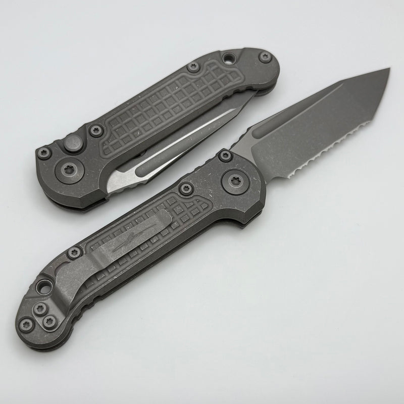 Microtech Knives LUDT Gen III Apocalyptic Tanto Titanium Frag Handles & Full Serrated Apocalyptic M390MK 1136-12APFRMS1