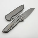 Chaves Knives Brad Blount Arrestor 229 Stonewash Titanium Integral Handle & Stonewash M390