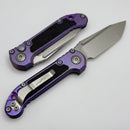 Microtech Marfione Select LUDT Gen III Purple Haze Textured Inlaid Titanium Handles w/ Purple Accents & Stonewash Tanto 1136-10MS10