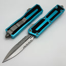 Microtech Scarab 2 Gen 3 D/E Stonewash Partial Serrated w/ Turquoise Handle 1280-11TQ