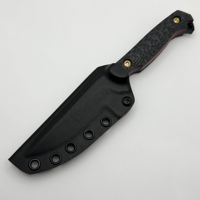 Toor Knives Krypteia S Carbon Fiber w/ Red G-10 & Black M4 Fixed Blade
