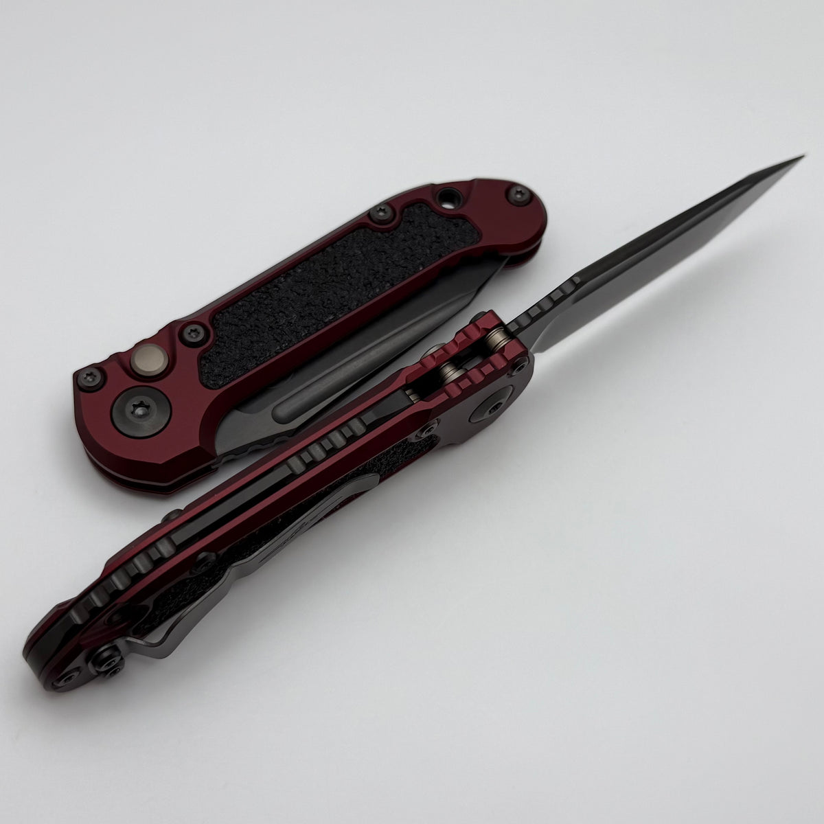 Microtech Knives LUDT Gen III DLC Tanto w/ Merlot Handle Signature Ser