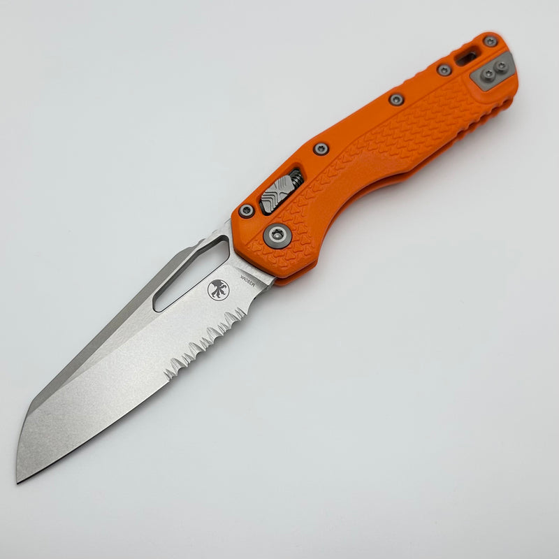 Microtech Knives MSI RAM LOK Orange Polymer Injection Molded & Partial Serrated M390MK 210T-11PMOR Pre Owned