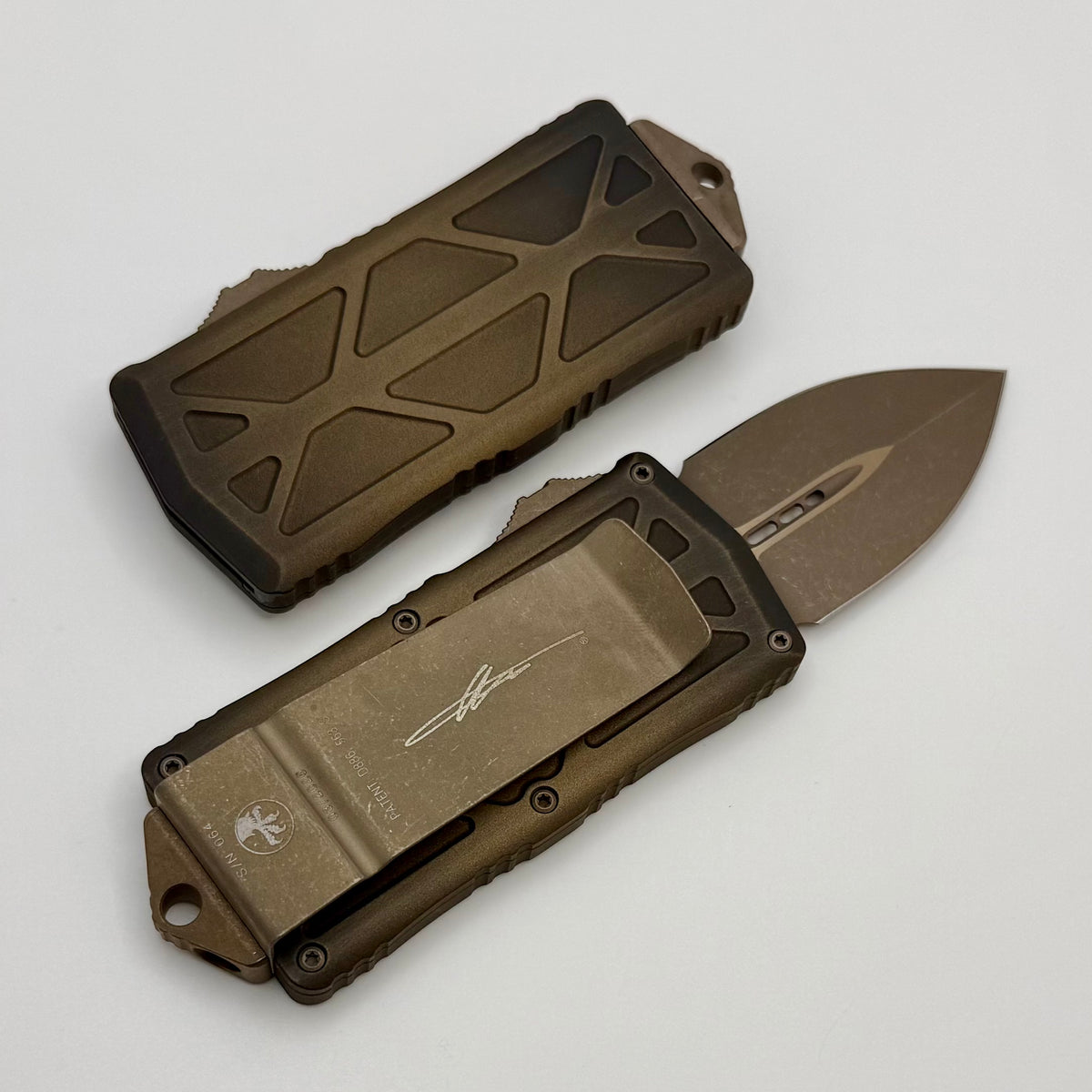 Microtech Exocet Antique Bronze Apocalyptic D/E Signature Series 157-1