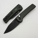 Pro-Tech Chavez Scapegoat Compact Auto Green Aluminum Handle w/ Black Lip Pearl Button & DLC MagnaMax