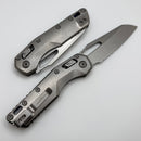 Microtech Marfione Select MSI RAM LOK Titanium Handles w/ Double Vapor Blast & Blue Accents & Part Serrated Stonewash M390MK 210-11MS2