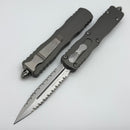 Microtech Dirac Delta D/E Double Full Serrated Stonewash Natural Clear 227-D12NC