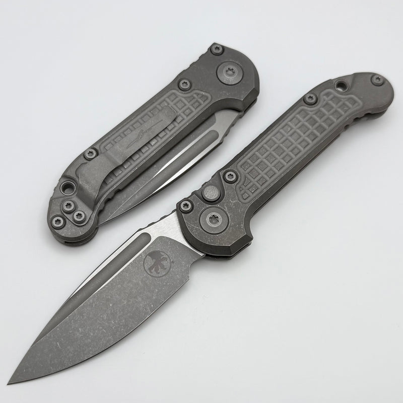Microtech Knives LUDT Gen III Apocalyptic Drop Point Frag Titanium Handles
