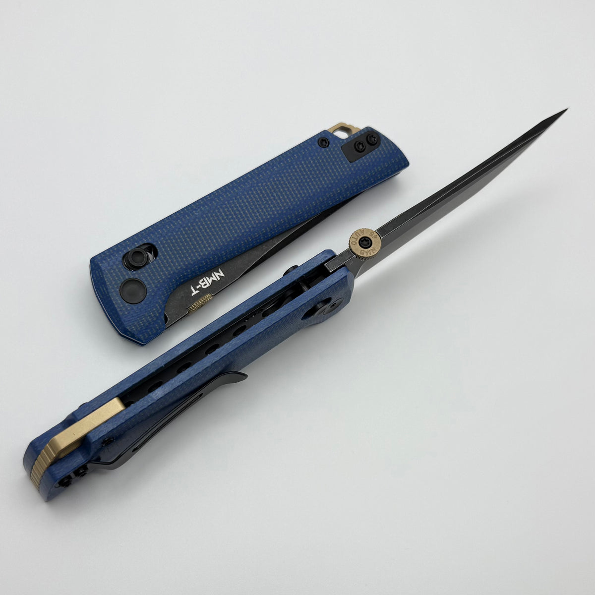 North Mountain Blade Chop2 w/ Blue G-10 Handles & Black D2