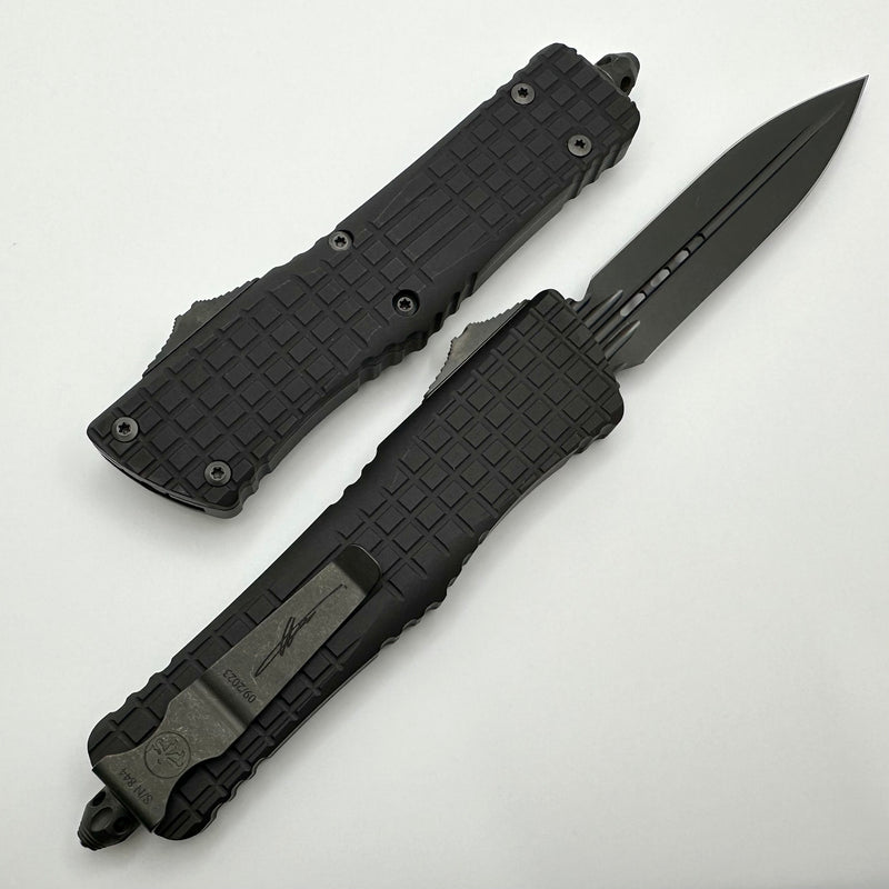 Microtech Combat Troodon Delta Frag Shadow Fluted DLC Double Edge 142-1CT-DSH