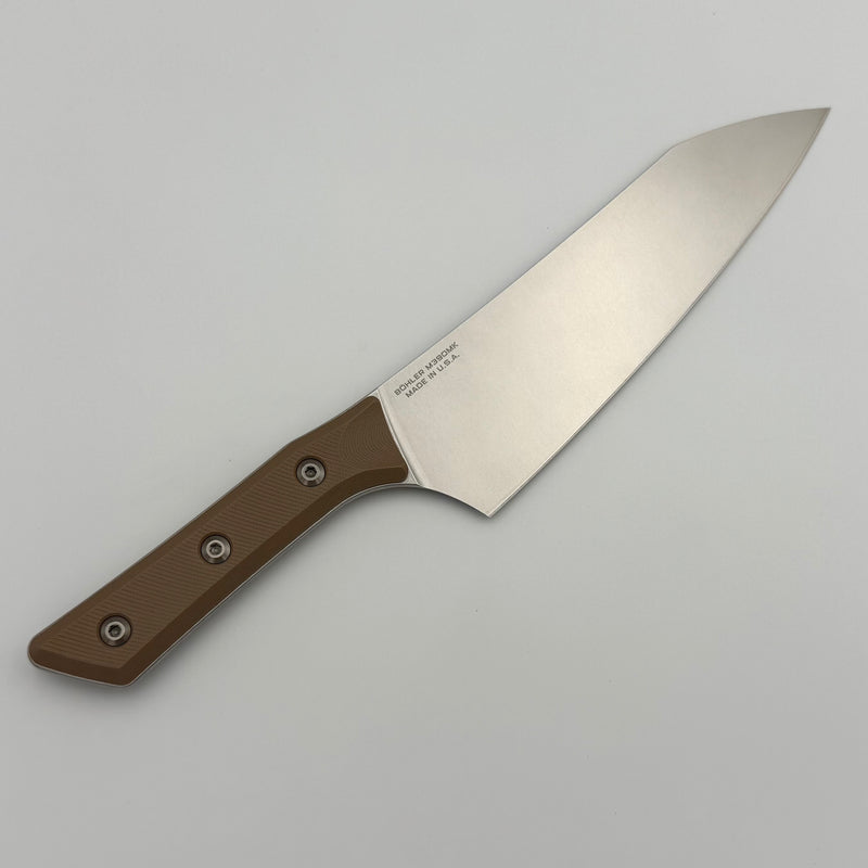 Microtech Chef's Knife Coyote Tan G-10 Handle w/ Stonewash M390MK 3000-10CE
