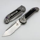 Microtech Marfione Select LUDT Gen III Titanium w/ Textured Inlaid Handles w/ Purple Accents & Stonewash Part Serrated Tanto 1136-11MS6