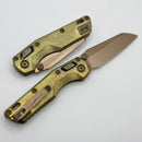 Microtech Marfione Select MSI RAM LOK Mini Slab Antique Gold w/ Bronze Accent & Plain Edge Bronze M390MK 210M-13MS4