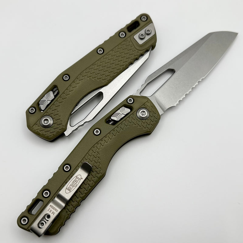 Microtech Knives MSI RAM LOK OD Green Polymer Injection Molded & Partial Serrated M390MK 210T-11PMOD