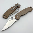 Spyderco Paramilitary 2 PM Cruwear & Brown Canvas Micarta C81MPCW2