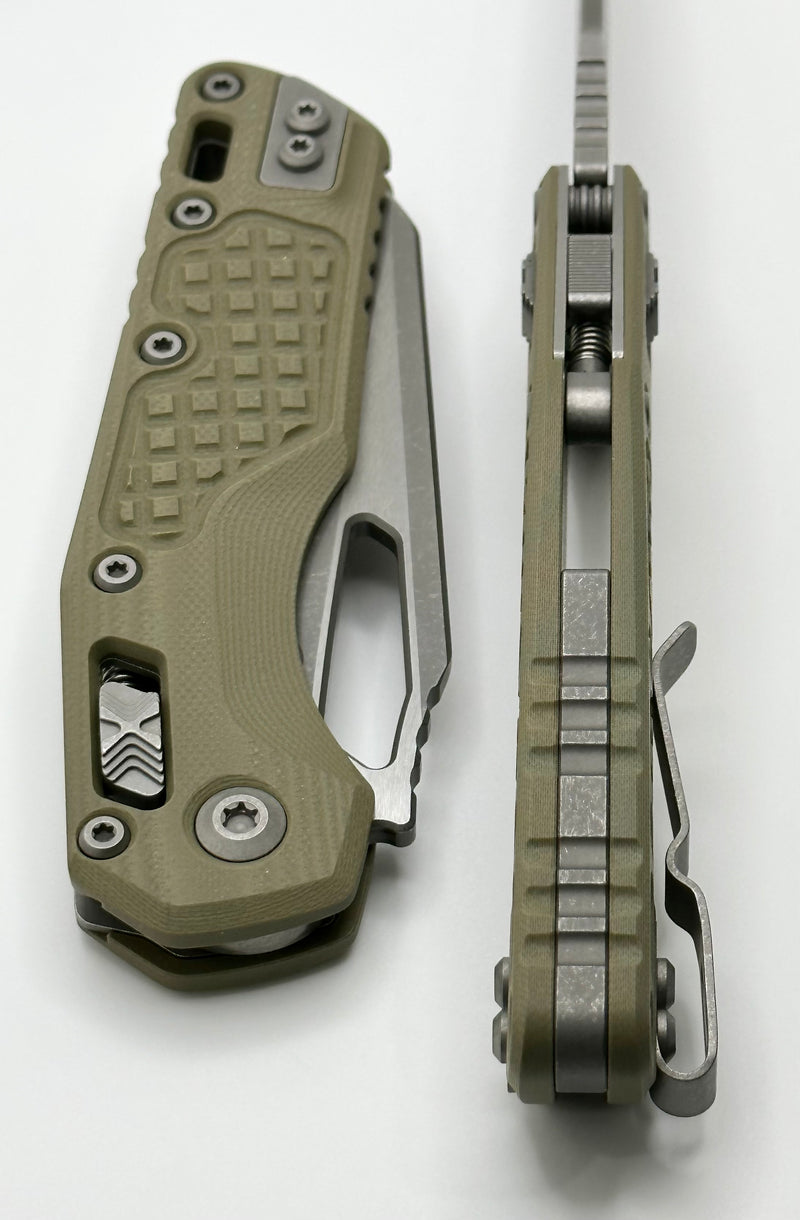 Microtech Knives MSI RAM LOK Frag OD Green G-10 & Partial Serrated M390MK Apocalyptic Standard 210-11APFRGTOD