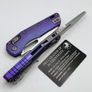 Microtech Marfione Select MSI RAM LOK Purple Haze Titanium Handles w/ Double Vapor Blast & Purple Accents & Part Serrated Stonewash M390MK 210-11MS5
