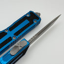 Microtech Scarab 2 Gen 3 Apocalyptic Spine Fluted Tanto w/ Blue Handle 1279-10APBL