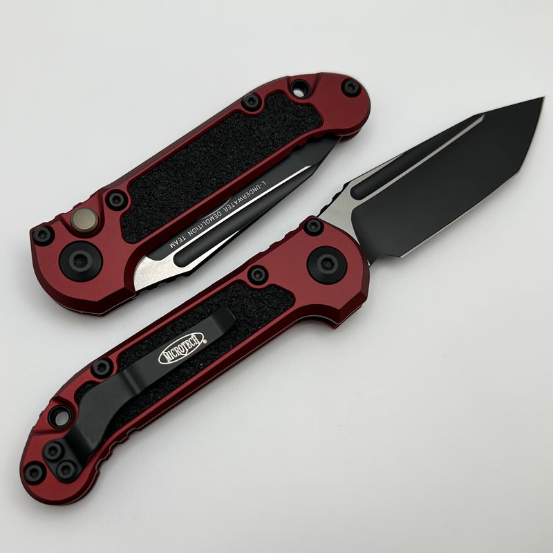 Microtech Knives LUDT Gen III Black Tanto w/ Merlot Handle 1136-1MR