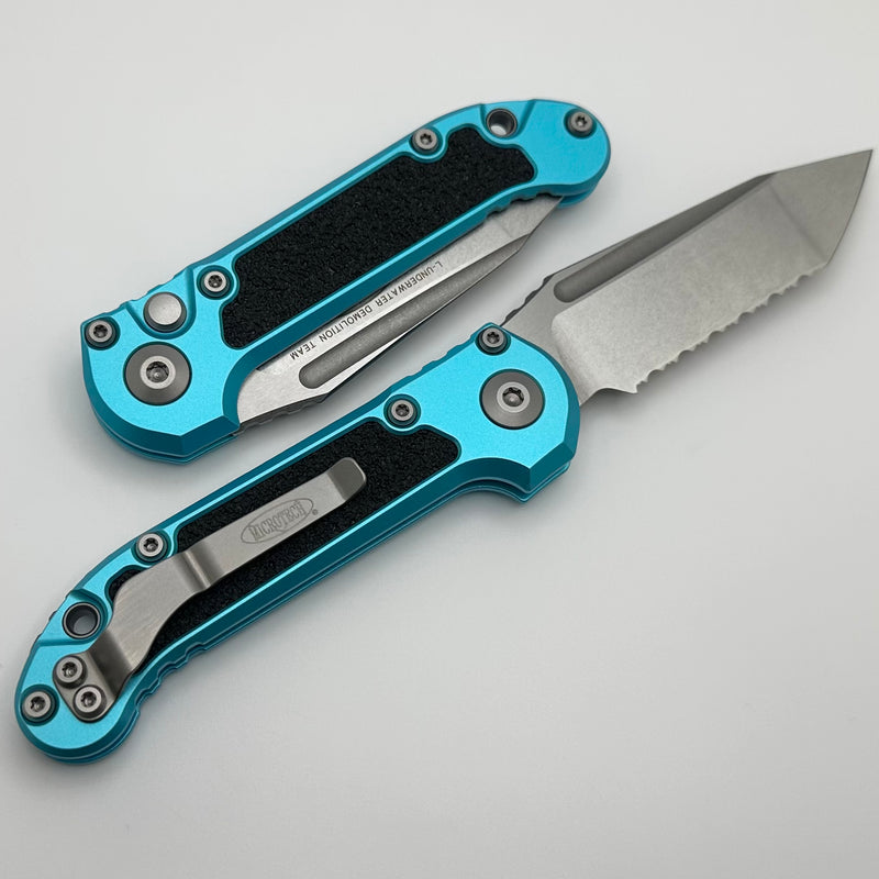 Microtech Knives LUDT Gen III Stonewash Full Serrated Tanto w/ Turquoise Handle 1136-12TQ