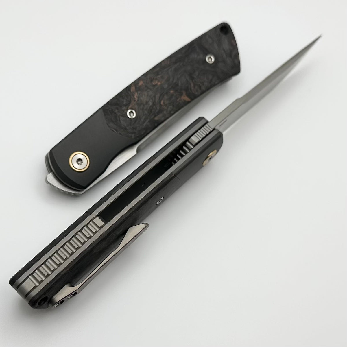 Reate Knives Tribute w/ Zirconium Bolsters & Dark Matter Copper Fat Ca