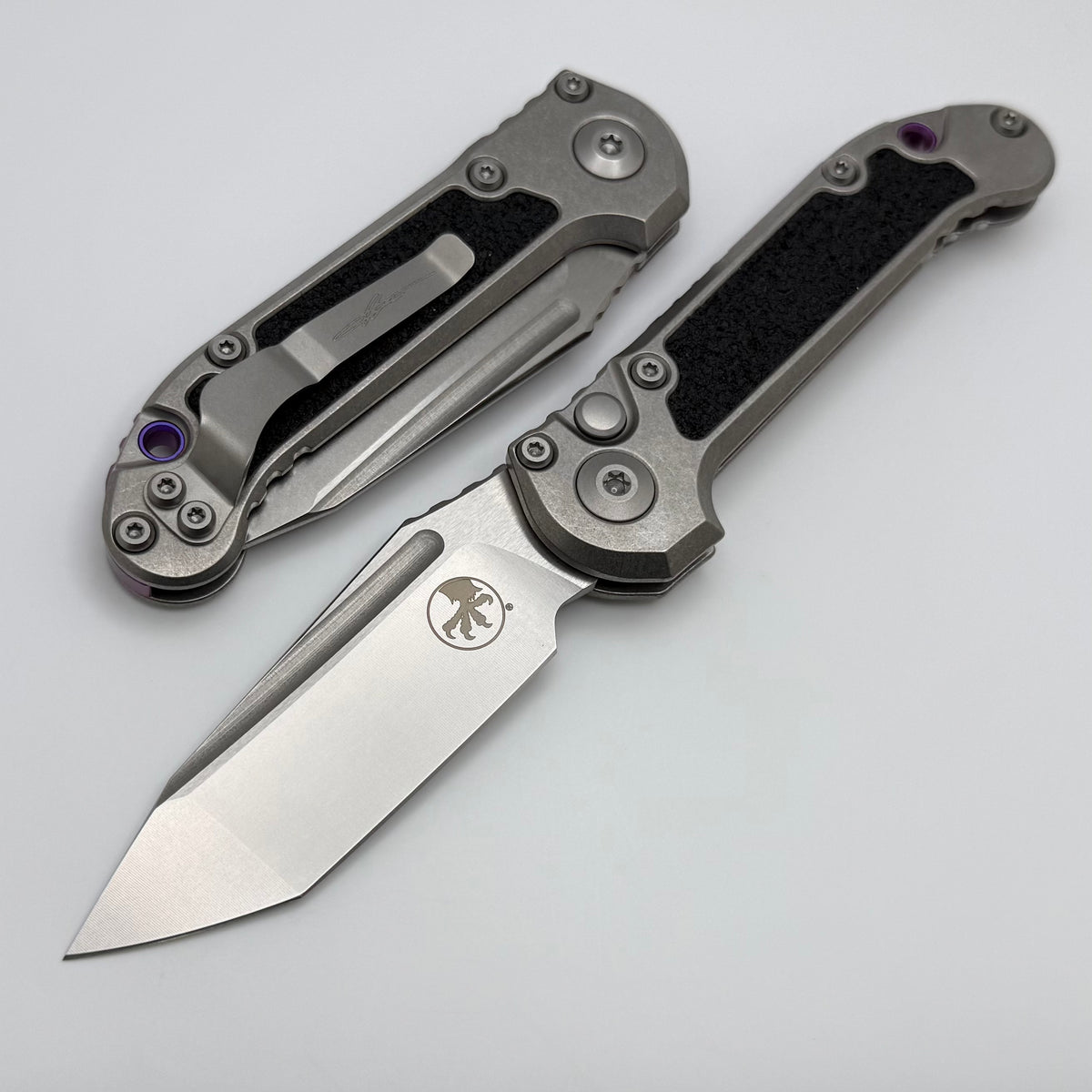 Microtech Marfione Select LUDT Gen III Titanium Textured Inlaid Handle