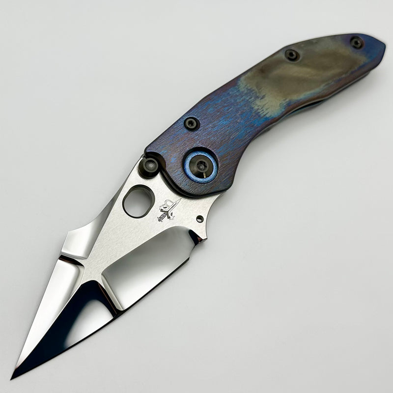 Marfione Custom Knives & Borka Blades Stitch Cosmic w/ Tritium Inlaid Double Star Ground Mirror Polish