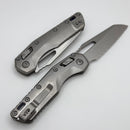 Microtech Marfione Select MSI RAM LOK Titanium Handles w/ Double Vapor Blast & Blue Accents & Full Serrated Stonewash M390MK 210-12MS2