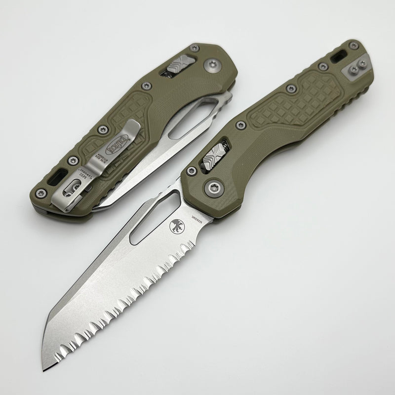 Microtech Knives MSI Lawnman RAM LOK Frag OD Green G-10 & Full Serrated M390MK 210-12FRGTODLM