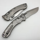 Microtech Marfione Select Amphibian RAM LOK Frag Titanium Handles & Partial Serrated Stonewash M390MK w/ Double Vapor Blast & Purple Accents 137RL-11FRMS3