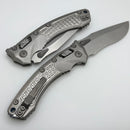Microtech Marfione Select Amphibian RAM LOK Frag Titanium Handles & Partial Serrated Stonewash M390MK w/ Double Vapor Blast & Blue Accents 137RL-11FRMS2