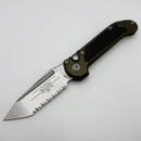 Microtech Knives LUDT Gen III Stonewash Tanto Full Serrated w/ OD Green Handle 1136-12OD
