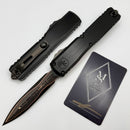 Microtech Marfione Select Ultratech ZBP D/E Baker Forge TigerMai w/ Hefted Black Handle & DLC Accents 1122-16MS1