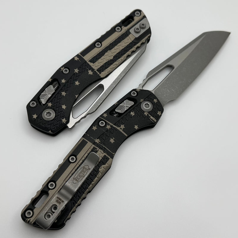 Microtech Knives MSI RAM LOK Black Polymer USA Flag & M390MK Apocalyptic 210T-10APPMFLAG