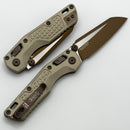 Microtech MSI RAM LOK Mini Frag Champagne Gold Aluminum Handles w/ Gold M390MK 210M-1FRCG-C19Z23