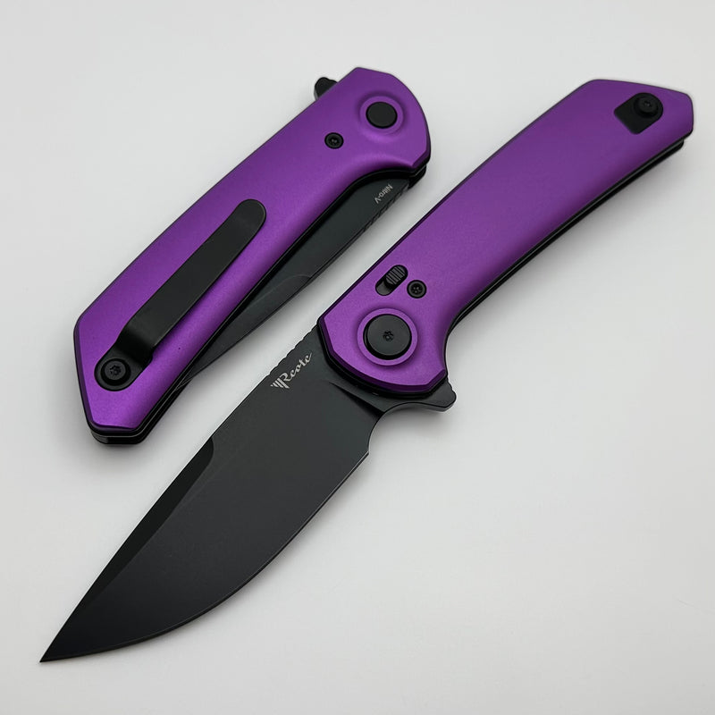 Reate Knives PL-XF Purple Aluminum Handles & PVD Nitro-V