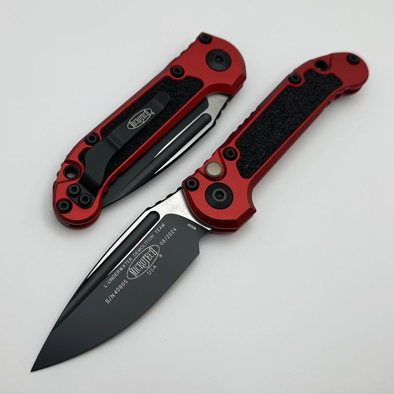 Microtech Knives LUDT Gen III Black Drop Point w/ Red Handle 1135-1RD